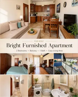 Apartament 2+1 me qera në Rruga Panorama, Tiranë, 90 m². Foto 1 nga 5