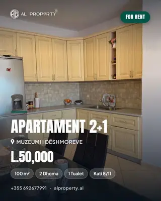 Apartament 2+1 me qera në Muzeu i Dëshmorëve, Durrës, 100 m². Foto 2 nga 9