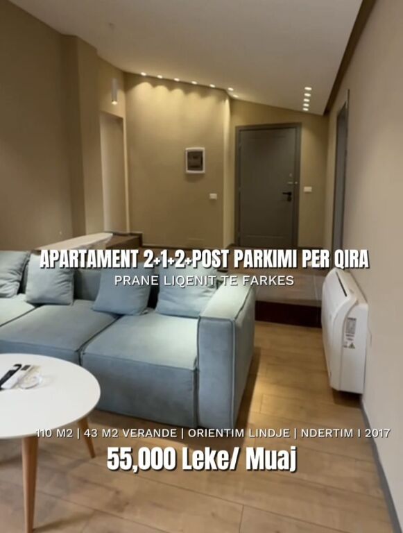 Appartamento 2+1 in affitto a Liqeni i Farkes, Tirana, 110 m²