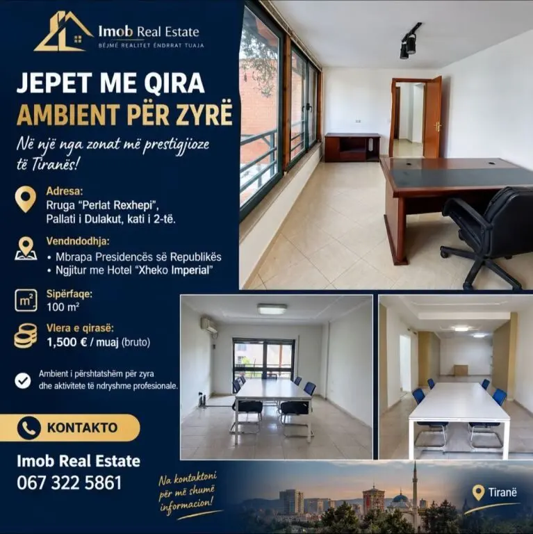Ufficio in affitto a Rruga Perlat Rexhepi, Tirana, 100 m²
